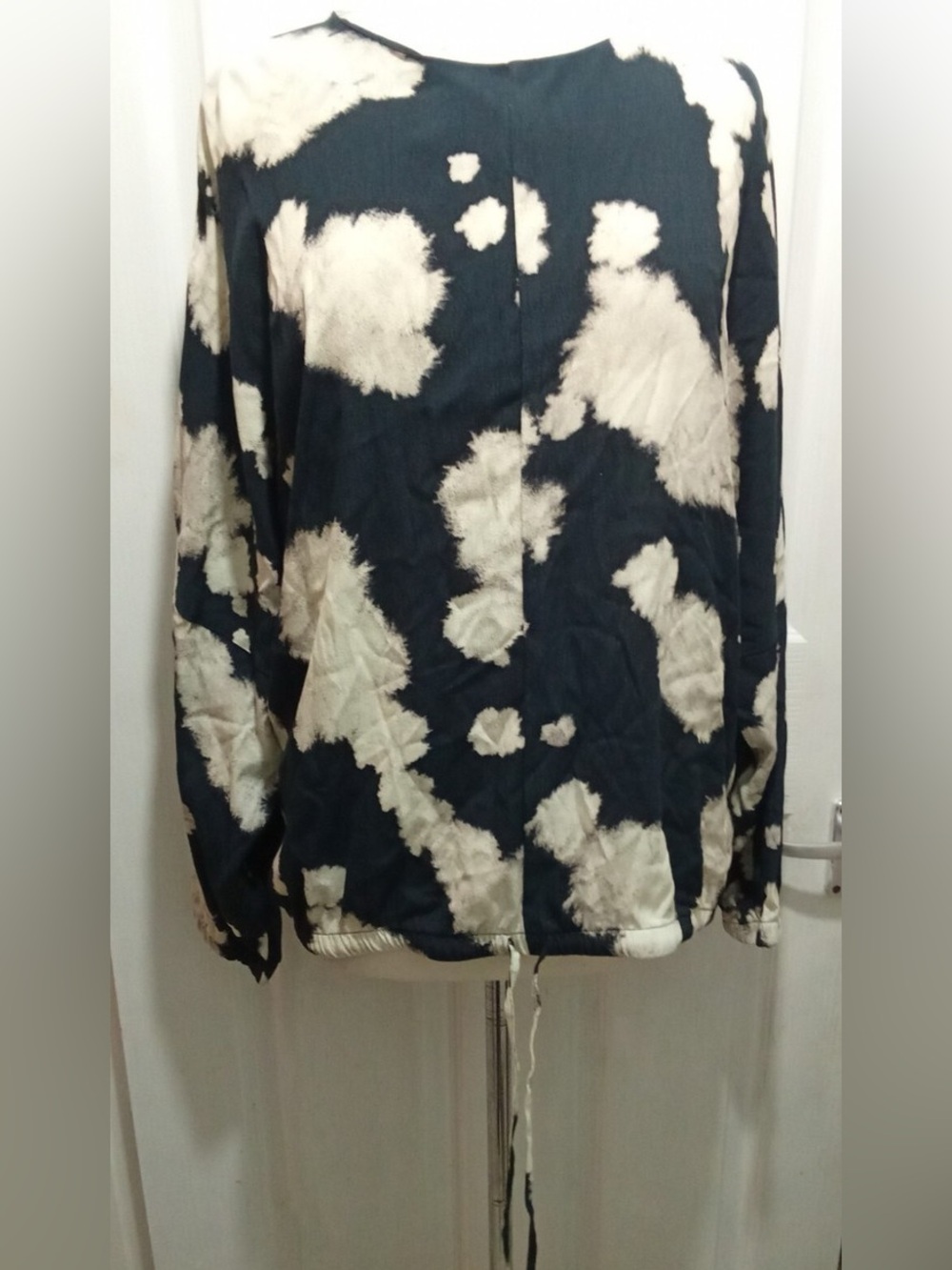 Black and Cream Tie-Dye blouse